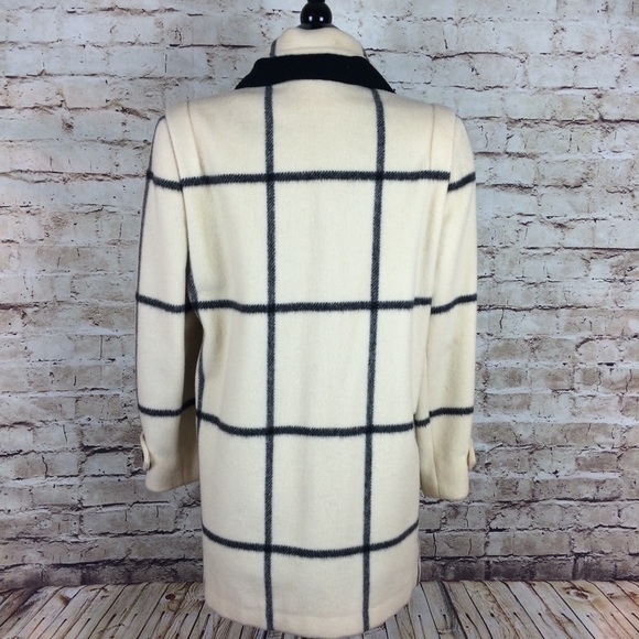 Alorna Vintage Ivory Windowpane Plaid Coat SOLD - Picture 4 of 8